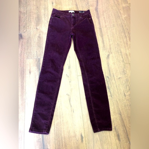 BUFFALO DAVID BITTON WOMEN BURGUNDY BRUSHED CORDUROY SKINNY PANTS - Picture 4 of 12